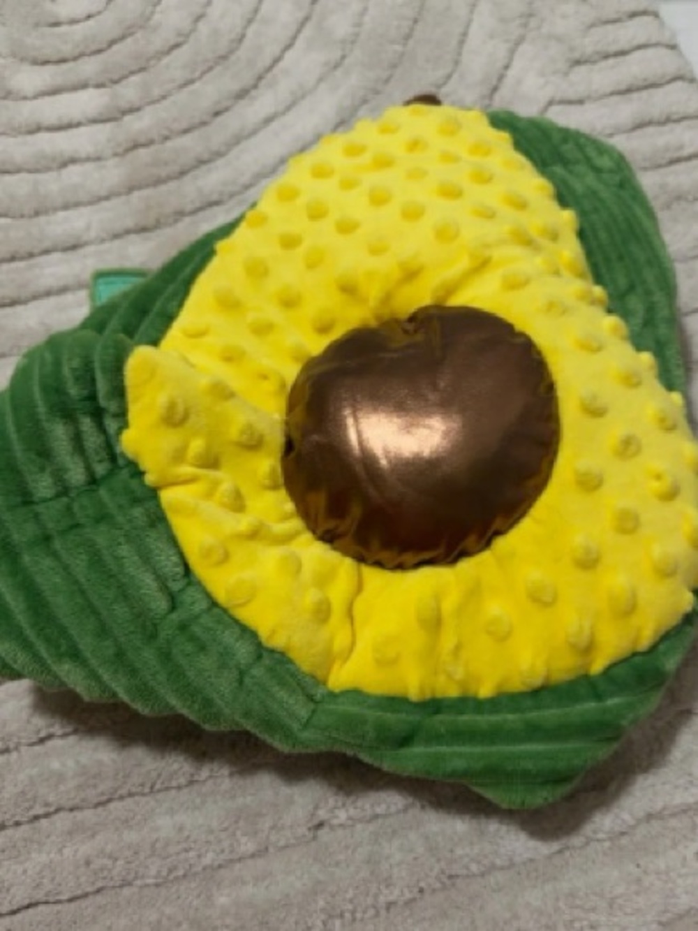 Plush Avocado Comfort Toy - Green and Yellow Kids Accessory
